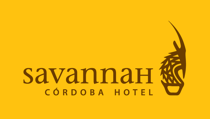 Isologo SAVANNAH HOTEL marron sobre amarillo rgb