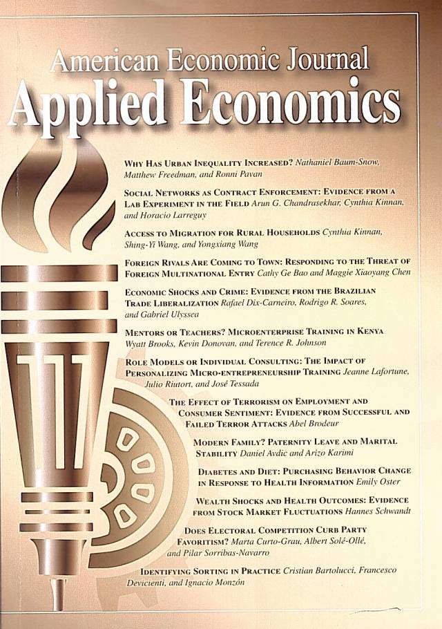 American Economic Journal – Applied Economics – Volume 10 – Number 4 – October 2018