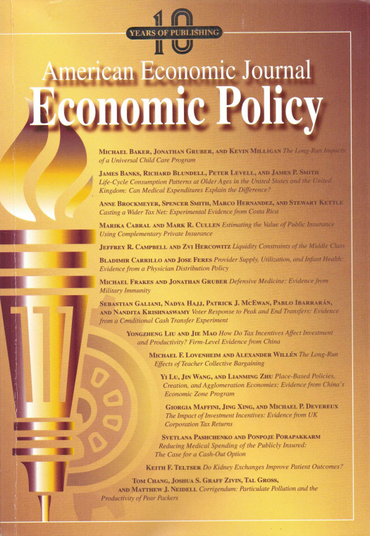 American Economic Journal: Economic Policy – Volume 11 – Nº 3 – August 2019