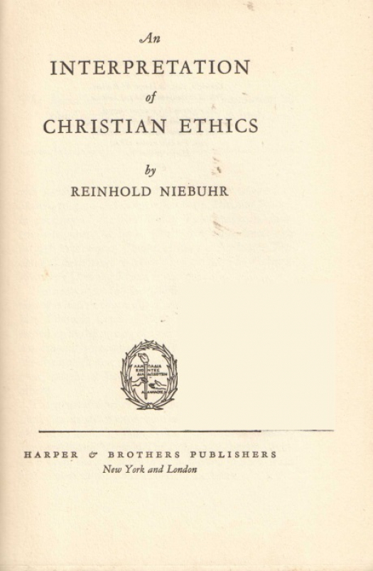 An interpretation of christian ethics / Reinhold Niebuhr - Donación Ana Rita, Carlos, Rubén Pagura