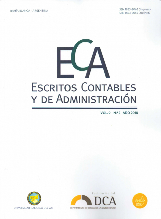 ECA: Escritos Contables y de Administración – Vol. 9 – Nº 2 – 2018