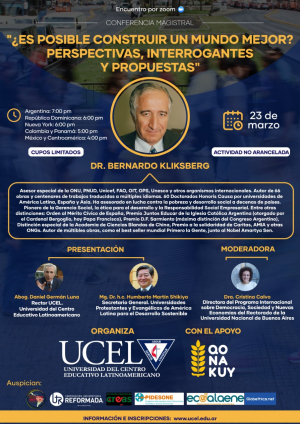 CONFERENCIA MAGISTRAL: DR. BERNARDO KLIKSBERG