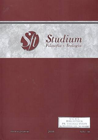 Studium Filosofía y Teología – Volume 38 – Tomo XIX - 2016