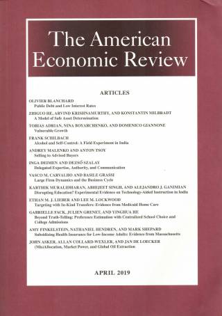 The American Economic Review – Volume 109 – Nº 4 – April 2019