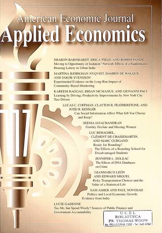 American Economic Journal Applied Economics – Vol. 9 – N°1 – January 2017