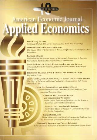 American Economic Journal: Applied Economics – Volume 11 – Nº 1 – January 2019