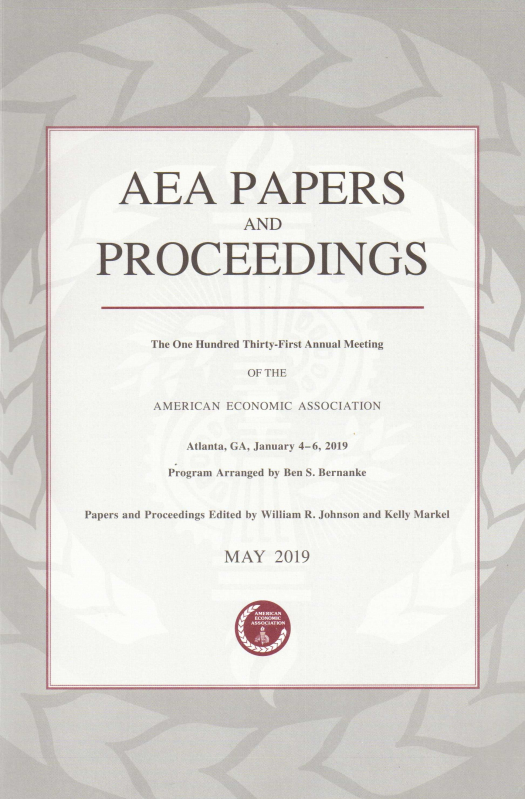 The American Economic Review – Volume 109 – The One Hundred Thirty First Annual Meeting – American Economic Association – AEA Papers and Proceedings – May 2019