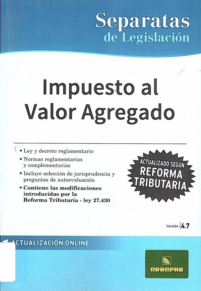 Impuesto al valor agregado. Versión 4.7 / Argentina. Leyes - Compra