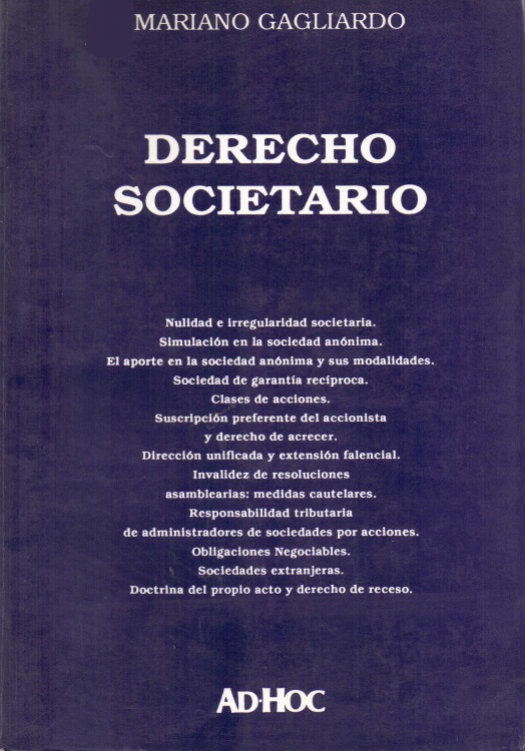 Derecho societario / Mariano Gagliardo - Compra