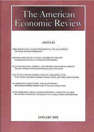 American Economic Review – January 2018 - Vol. 108 – Nº 1