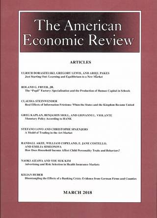 American Economic Review – March 2018 - Vol. 108 – Nº 3