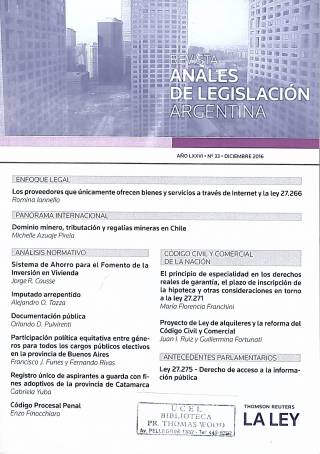 Anales de Legislación Argentina – Año LXXVI – N° 33 – Diciembre 2016