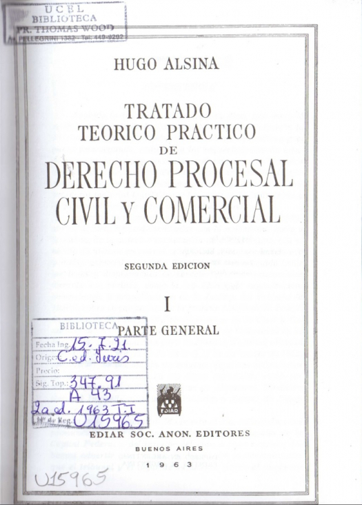 Tratado teórico práctico de derecho procesal civil y comercial / Hugo Alsina - Compra