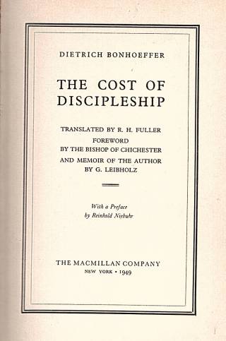 The cost of discipleship / Bonhoeffer, Dietrich - Donación Ana Rita, Carlos, Rubén Pagura Alegría