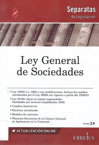 Ley general de sociedades : ley 19.550 (t.o. en 1984) y sus modificaciones . Versión 2.9 / Argentina. Leyes - Compra