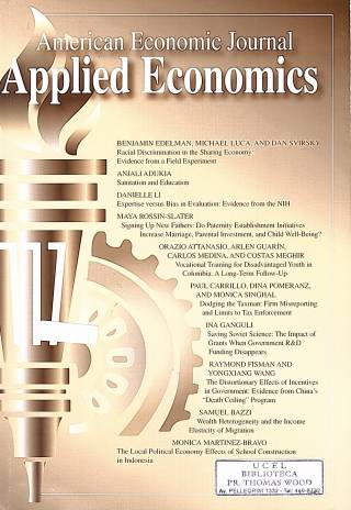 American Economic Journal Applied Economics - Vol. 9 – N°2 – April 2017