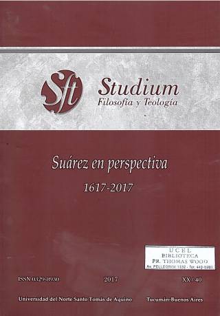 Studium: Filosofía y teología – Vol.XX – Nº 40 - 2017