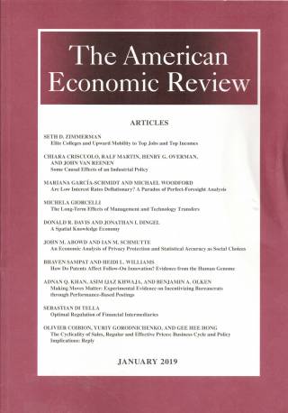 The American Economic Review – Volume 109 – Nº 1 – January 2019