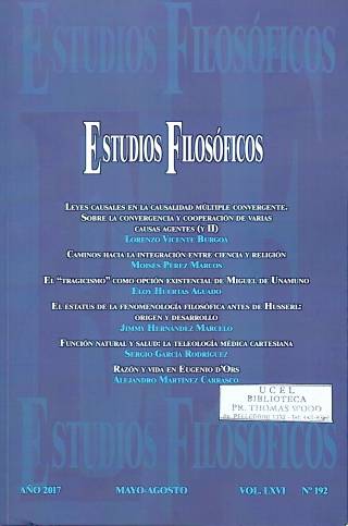 Estudios Filosóficos - Vol. LXVI – N°192 – Mayo-Agosto 2017