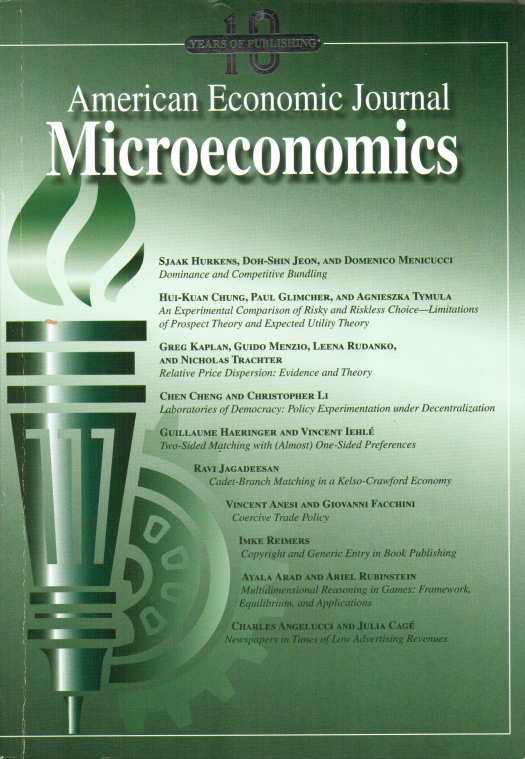 American Economic Journal: Microeconomics – Volume 11 – Nº 3 – August 2019