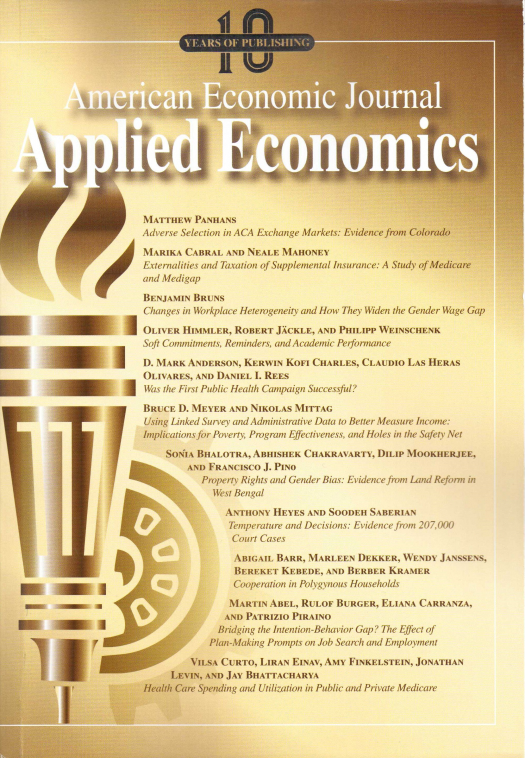 American Economic Journal: Applied Economics – Volume 11 – Nº 2 – April 2019