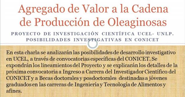 Charla sobre Agregado de Valor a la Cadena de Producción de Oleaginosas