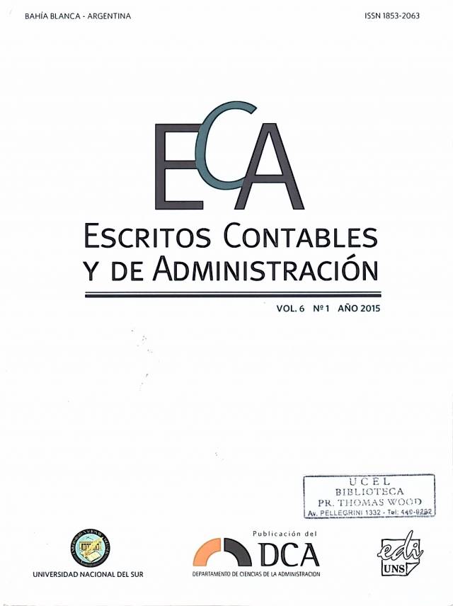 ECA Escritos Contables y de Administración - Vol. 6 – N°1 – Año 2015