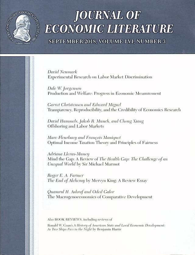 Journal of Economic Literature - Volume LVI - Number 3 - September 2018