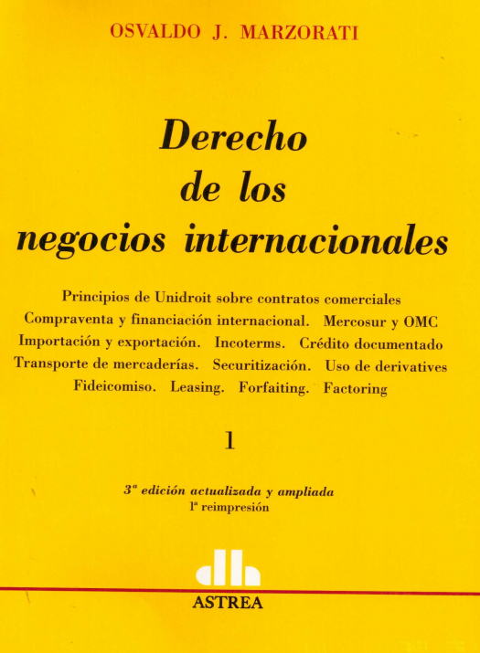 Derecho de los negocios internacionales / Osvaldo J. Marzorati - Compra