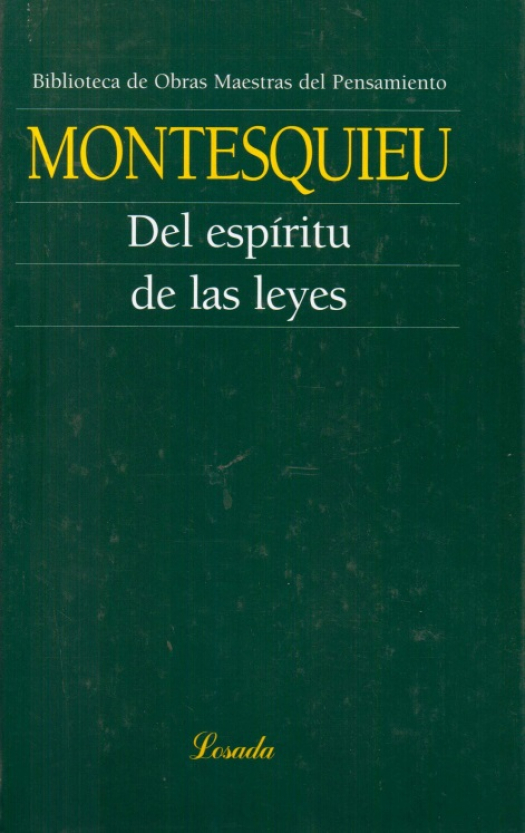 Del espíritu de las leyes / Montesquieu - Compra