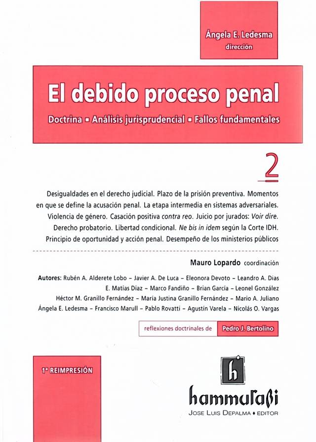 El debido proceso penal : doctrina, análisis jurisprudencial, fallos fundamentales [Volúmen II] / Ledesma, Ángela E. [dir.]