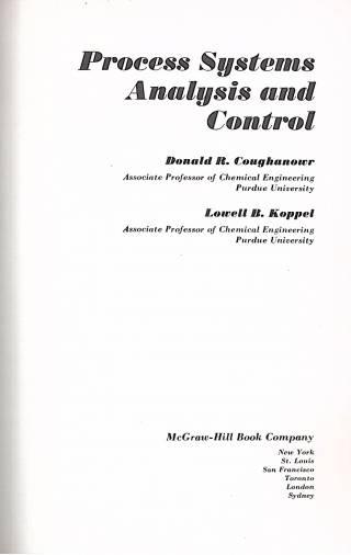 Process systems analysis and control / Coughanour, Donald R. - Compra