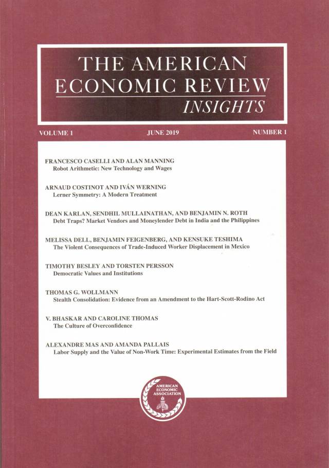 The American Economic Review – Insights – Volume 1 – Nº 1 – June 2019