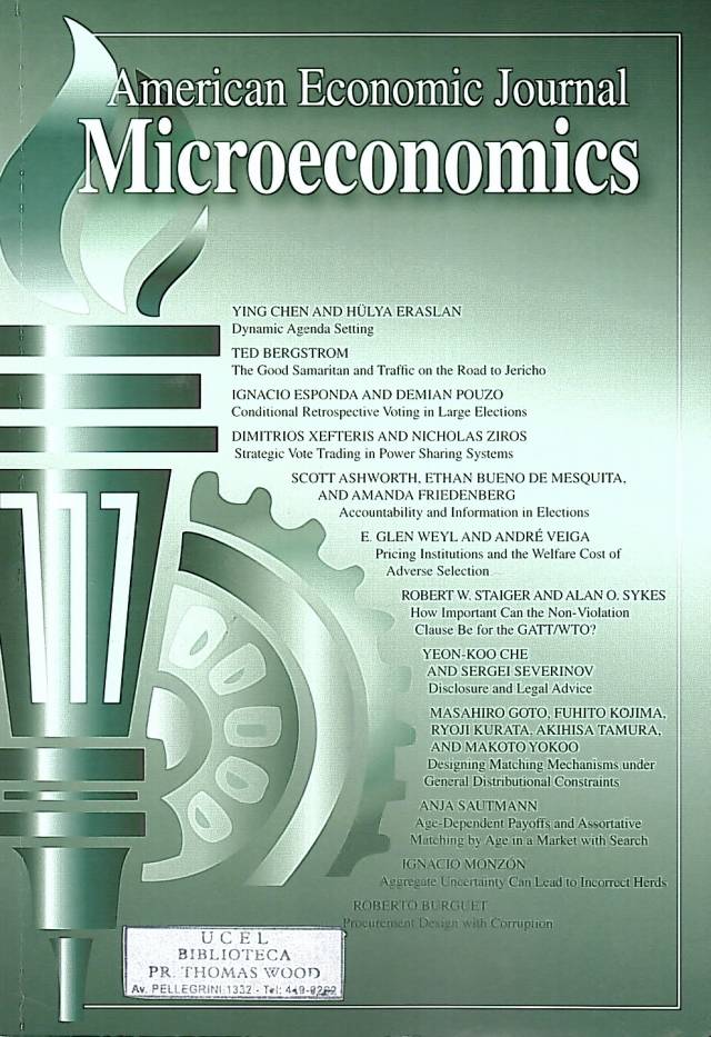 American Economic Journal. Microeconomics – Volume 9 – Nº 2 - May 2017