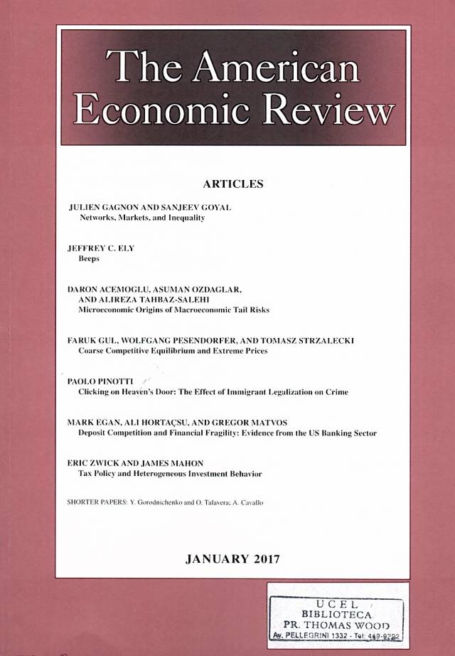 The American Economics Review – Vol. 106 – N° 12 - January 2017