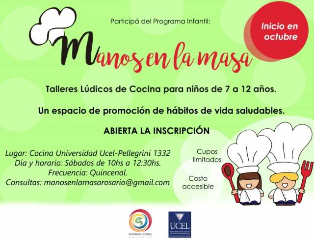 “Manos en la masa”: Taller lúdico de cocina para niños