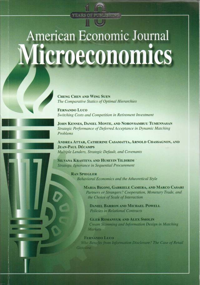 American Economic Journal: Microeconomics – Volume 11 – Nº 2 – May 2019