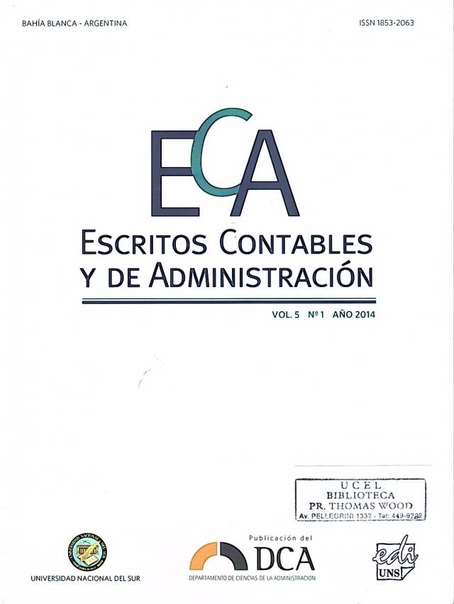 ECA: Escritos Contables y de Administración – Vol.5, Nº 1. Año 2014