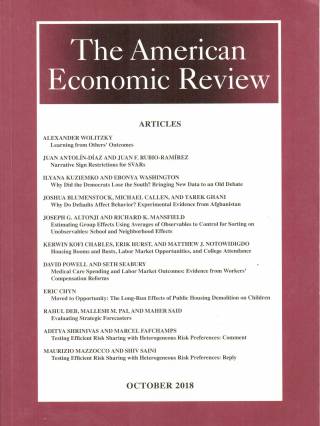 The American Economic Review – Volume 108 – Nº 10 – October 2018