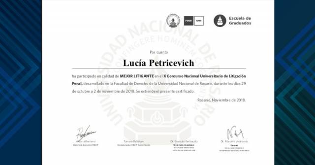 Un reconocimiento para Lucía. Un orgullo para UCEL.