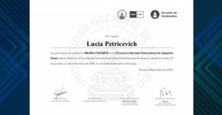 Un reconocimiento para Lucía. Un orgullo para UCEL.