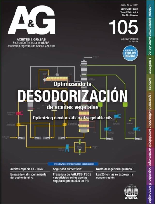 A&amp;G Aceites &amp; Grasas – Año 26 - Tomo XXVI – Vol. 4 – N°105 – Noviembre 2016