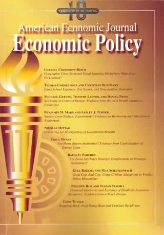 American Economic Journal: Economic Policy – Volume 11 – Nº 2 – May 2019