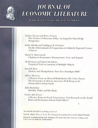 Journal of Economic Literature - Volume LVI, Number 1 - March 2018