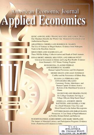 American Economic Journal Applied Economics – October 2017 – Vol. 9 - Nº 4